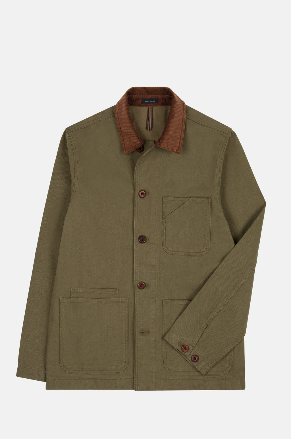 Drake's Twill Fatigue Jacket Khaki.