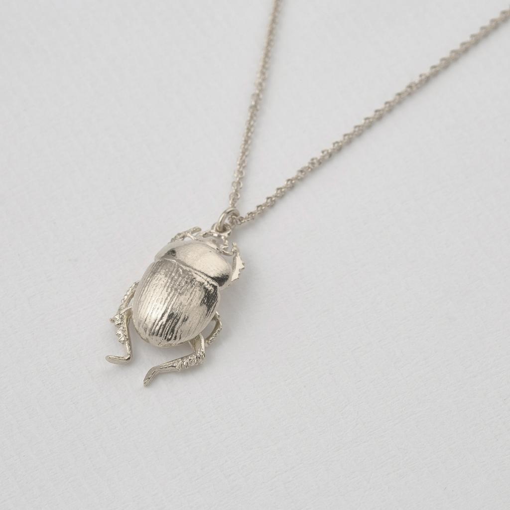 A.M. Dor Beetle Necklace Silver