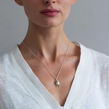 A.M. Dor Beetle Necklace Silver