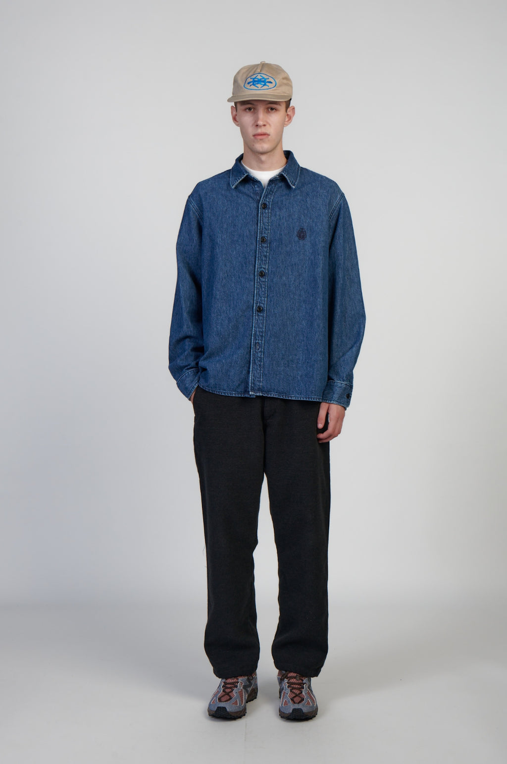 Sebastian Shirt LS Blue Mid Stone Wash