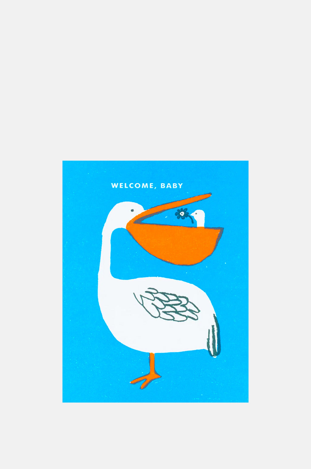 Egg Press Pelican Baby Congrats Card.