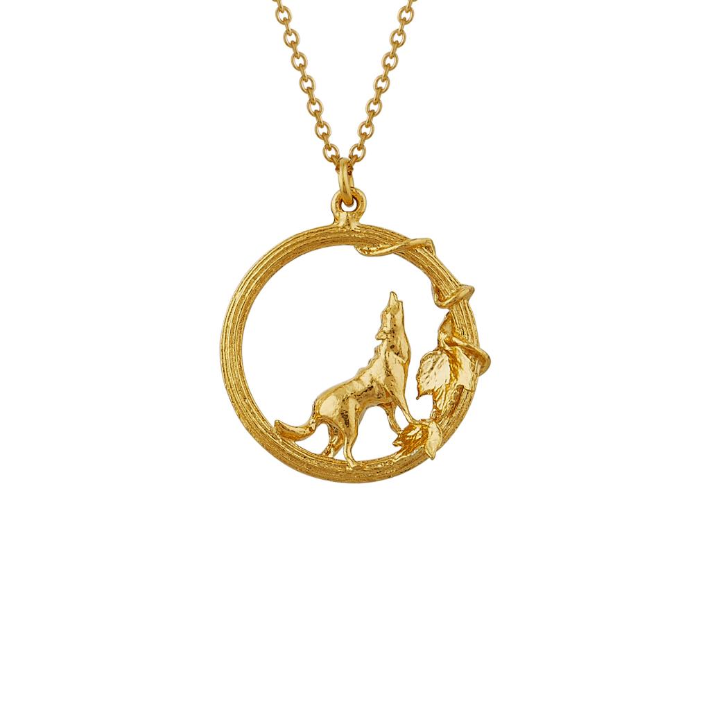 A.M. Column Loop Necklace with Howling Wolf Gold