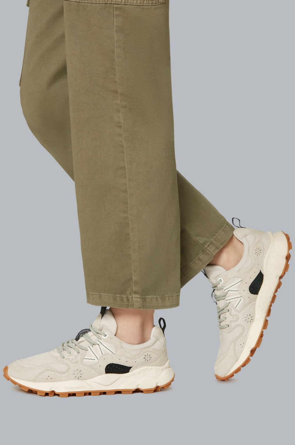 Yamano 3 Suede/Cotton Cloth Beige