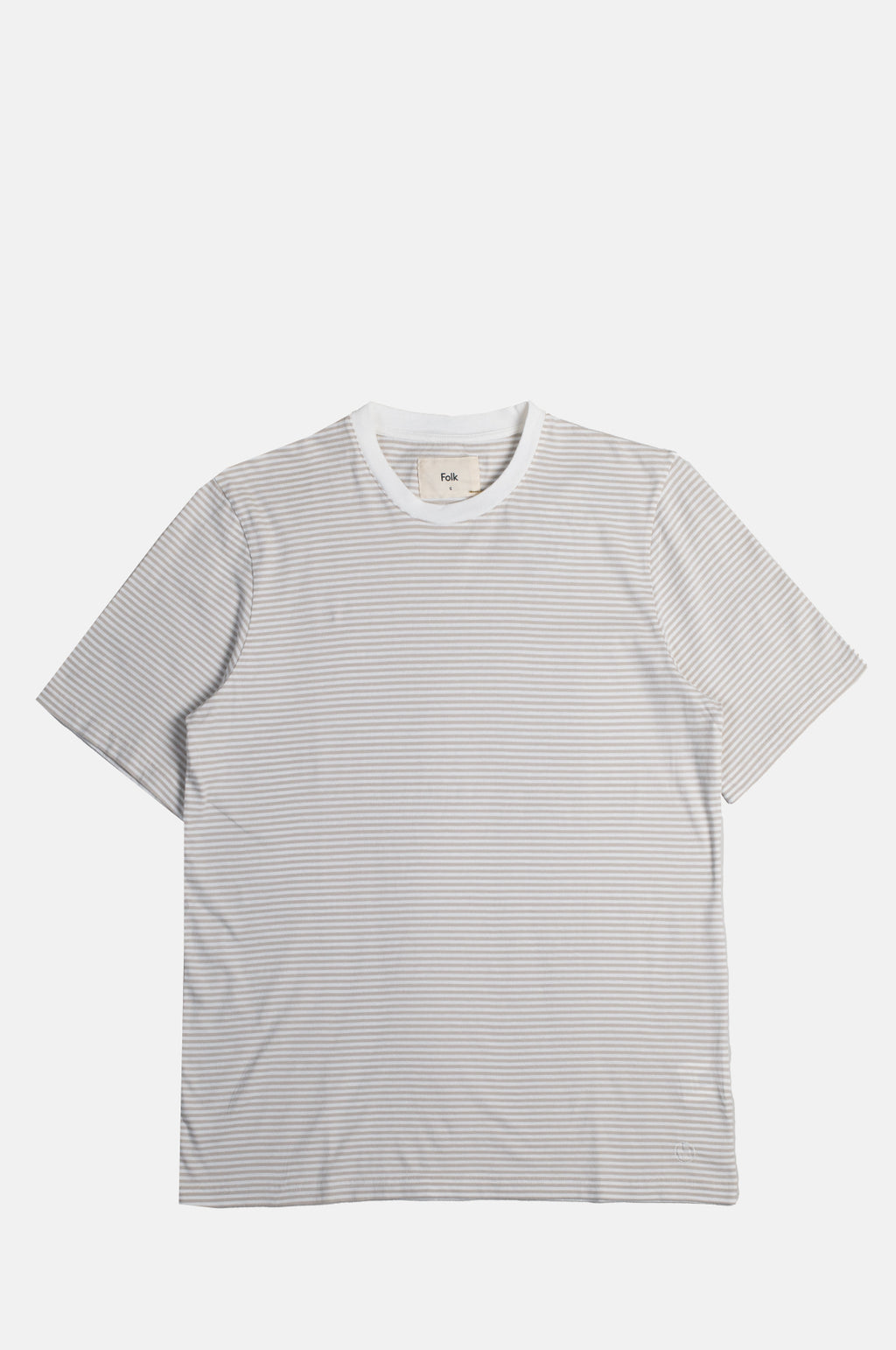 Folk 1x1 Stripe Tshirt Stone.