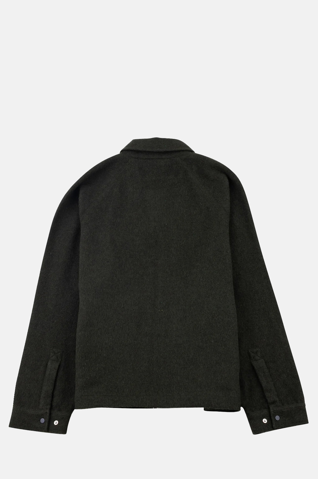 Cropped Winter Coat Olive Brushed Wool