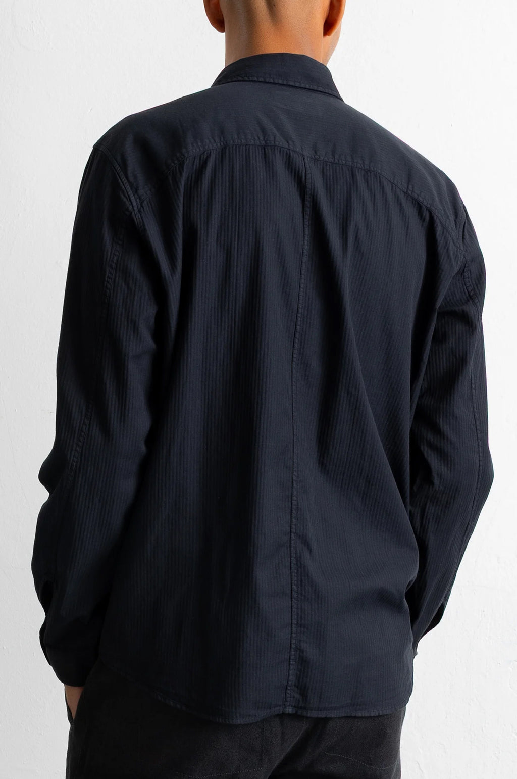 Herringbone Curve Shirt Soft Black