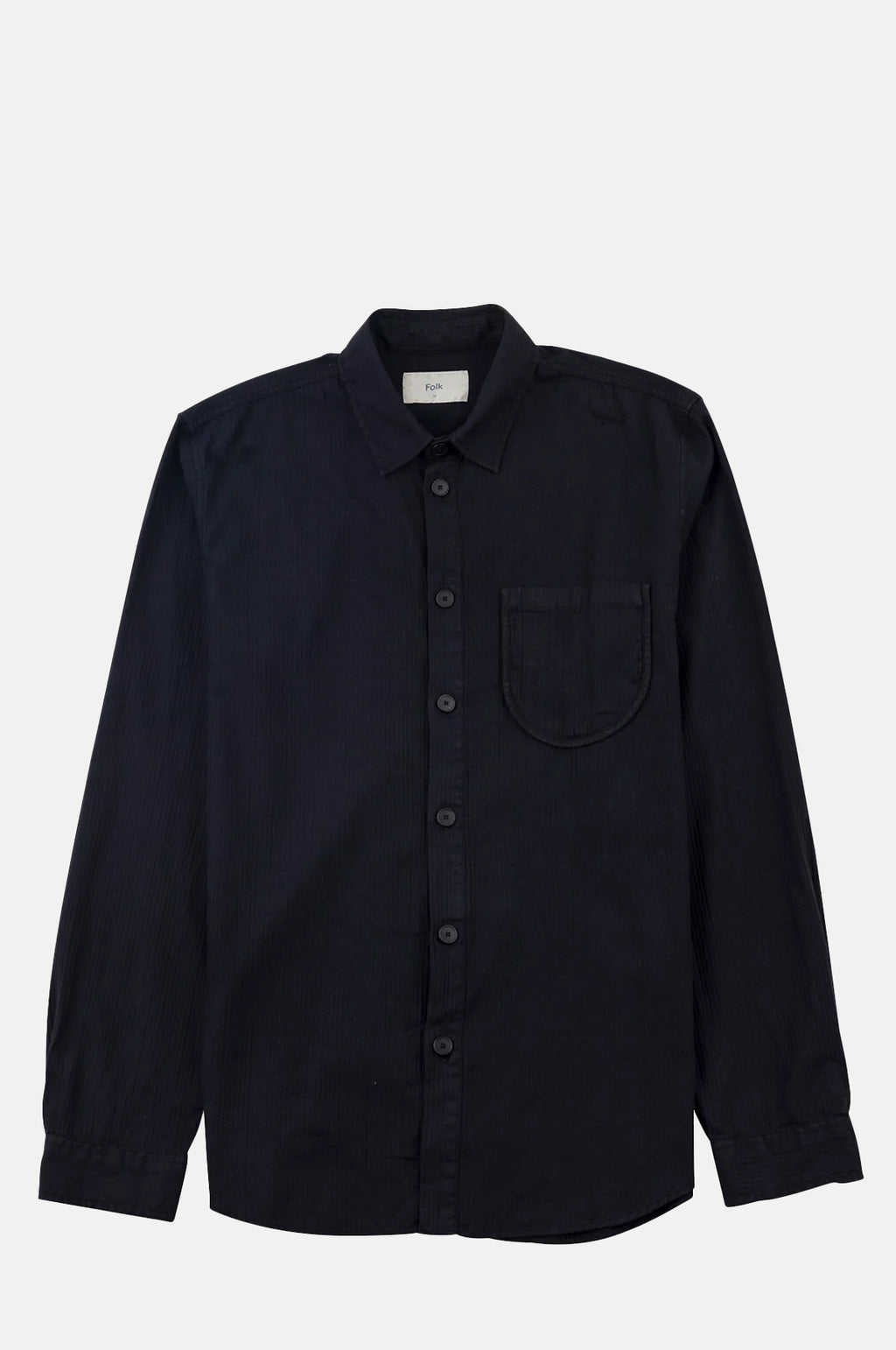 Folk Herringbone Curve Shirt Soft Black.