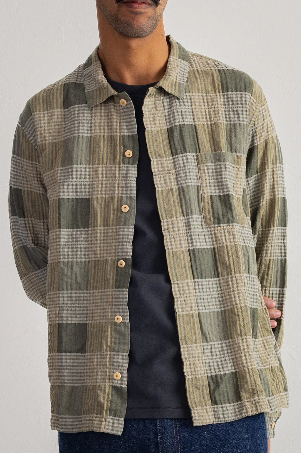 Patch Shirt Sage Multicheck