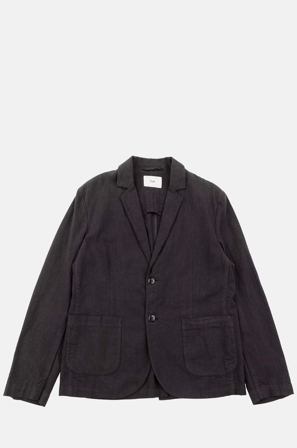 Folk Cotton Linen Blazer Soft Black.