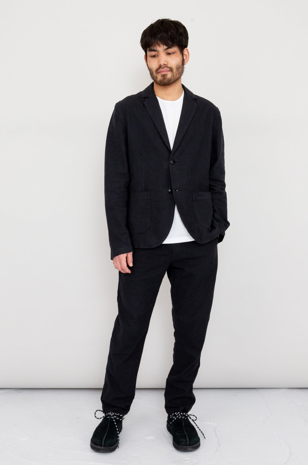 Cotton Linen Blazer Soft Black