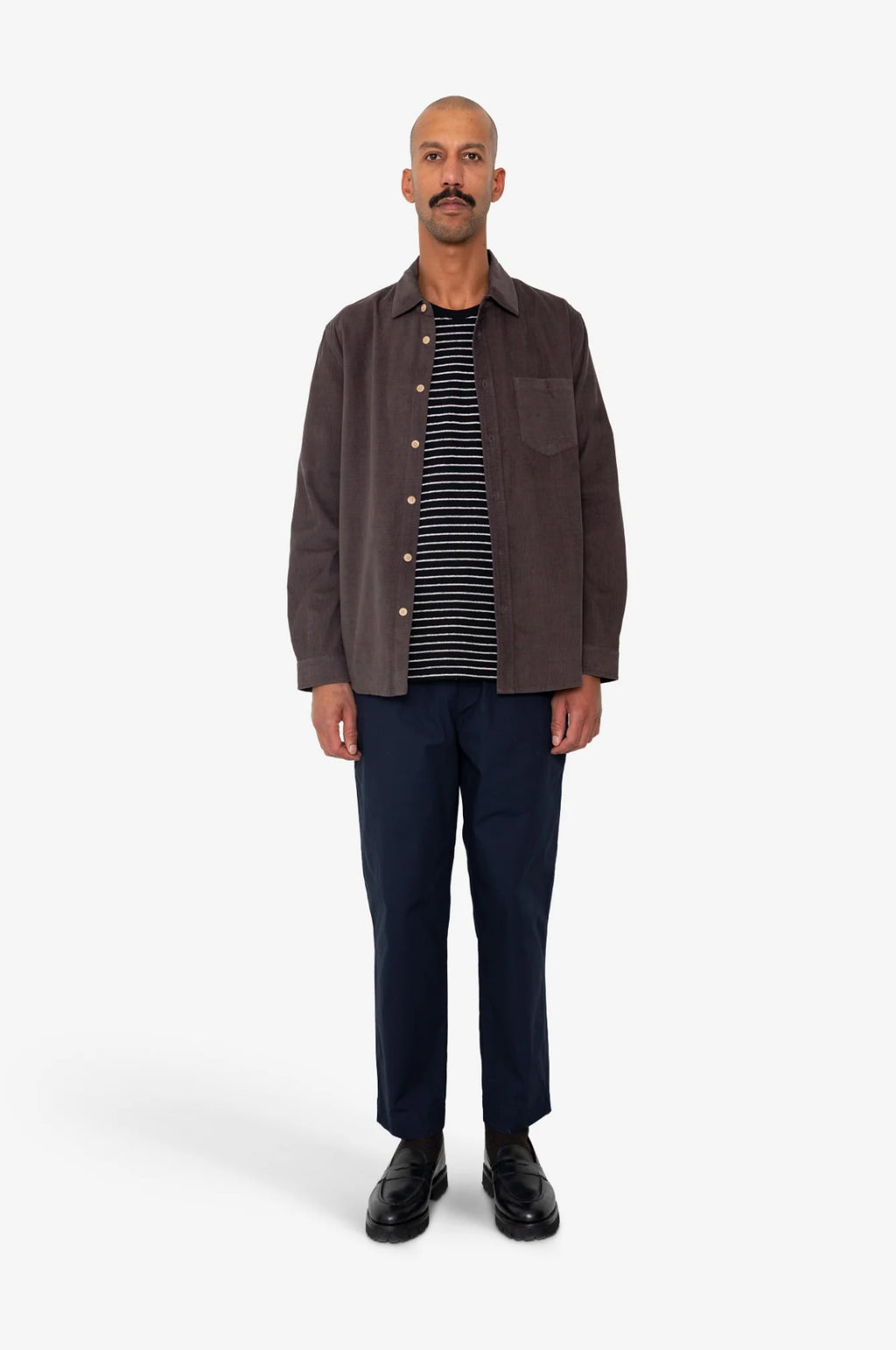 Direction Babycord Shirt Black Grape