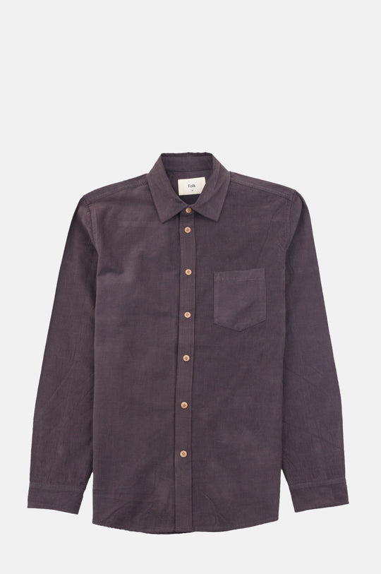 Direction Babycord Shirt Black Grape