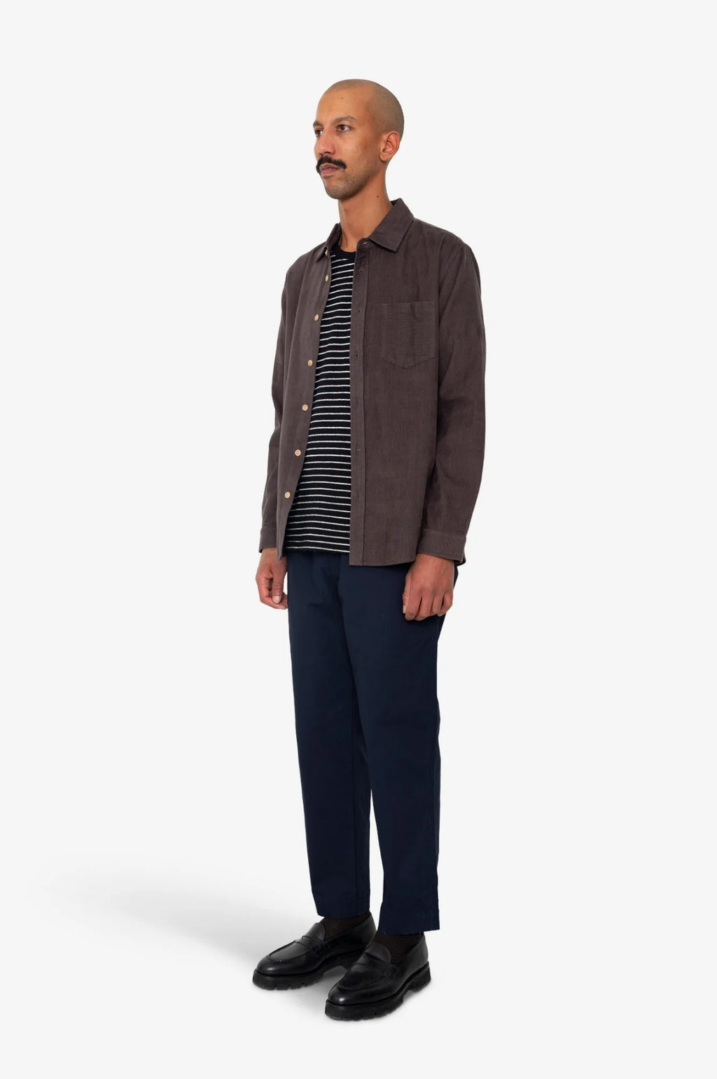 Direction Babycord Shirt Black Grape