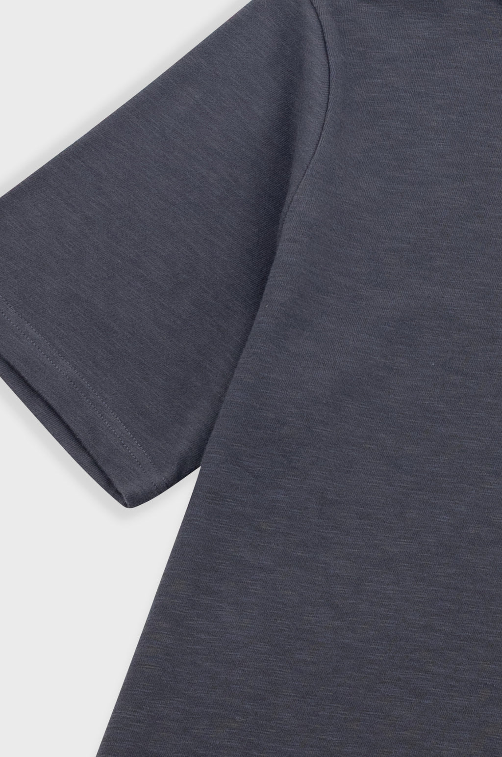 Slub Embroidered T-Shirt Soft Black