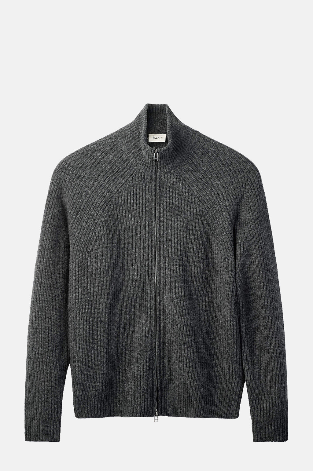 Foret Delta Wool Zip Jacket Dark Grey Melange.