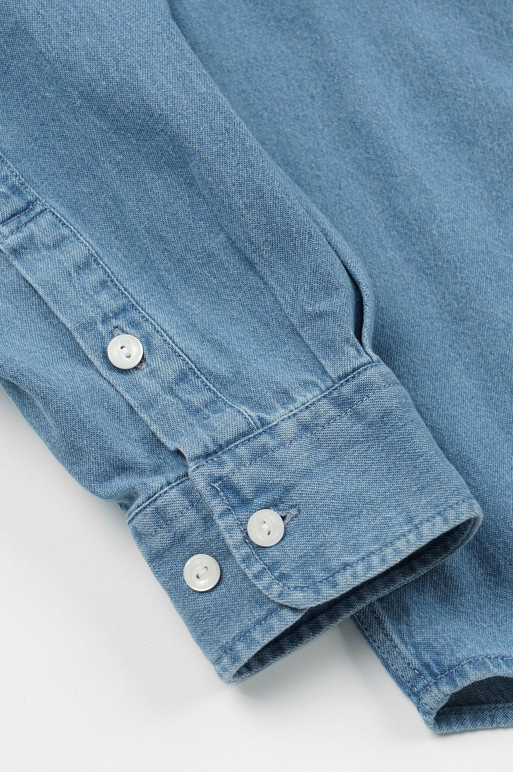 Bleach Denim Utility Shirt Mid Blue