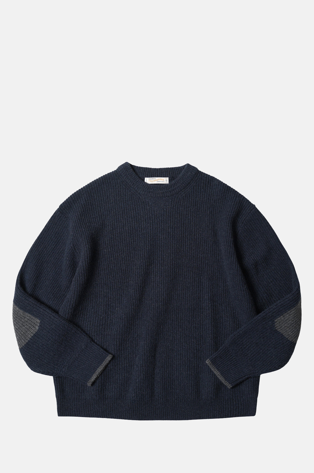 Frizmworks Patch Round Pullover Knit Navy.