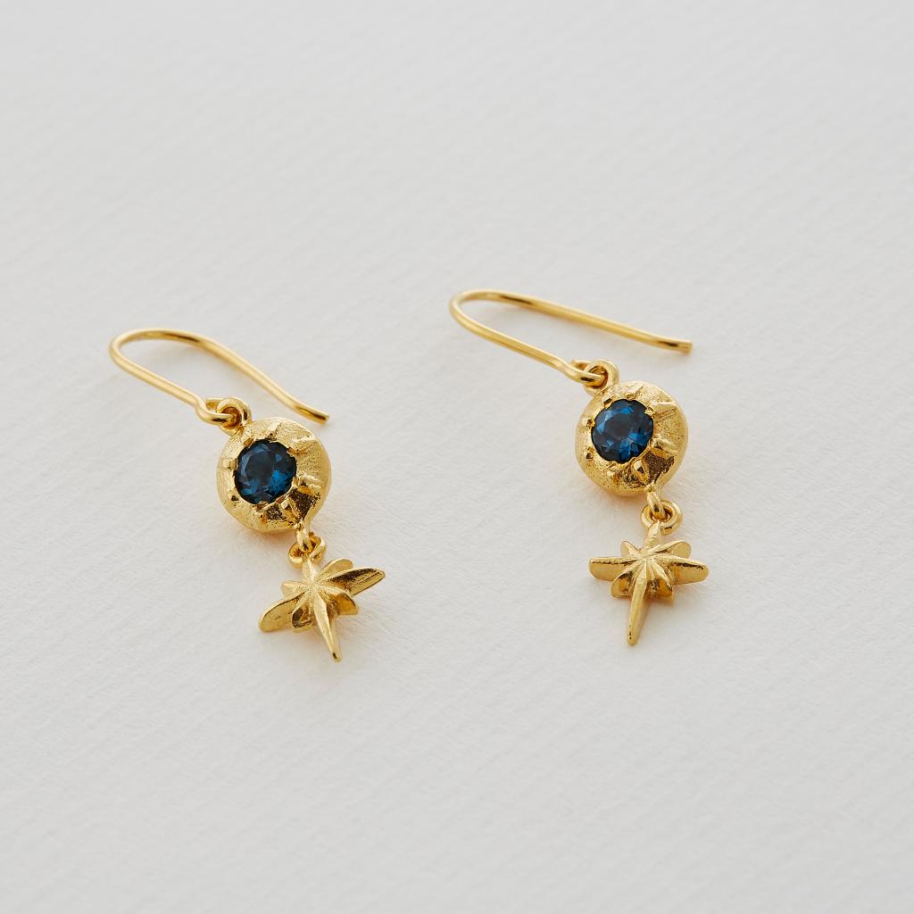 A.M. Guiding Star Hook Earrings Gold
