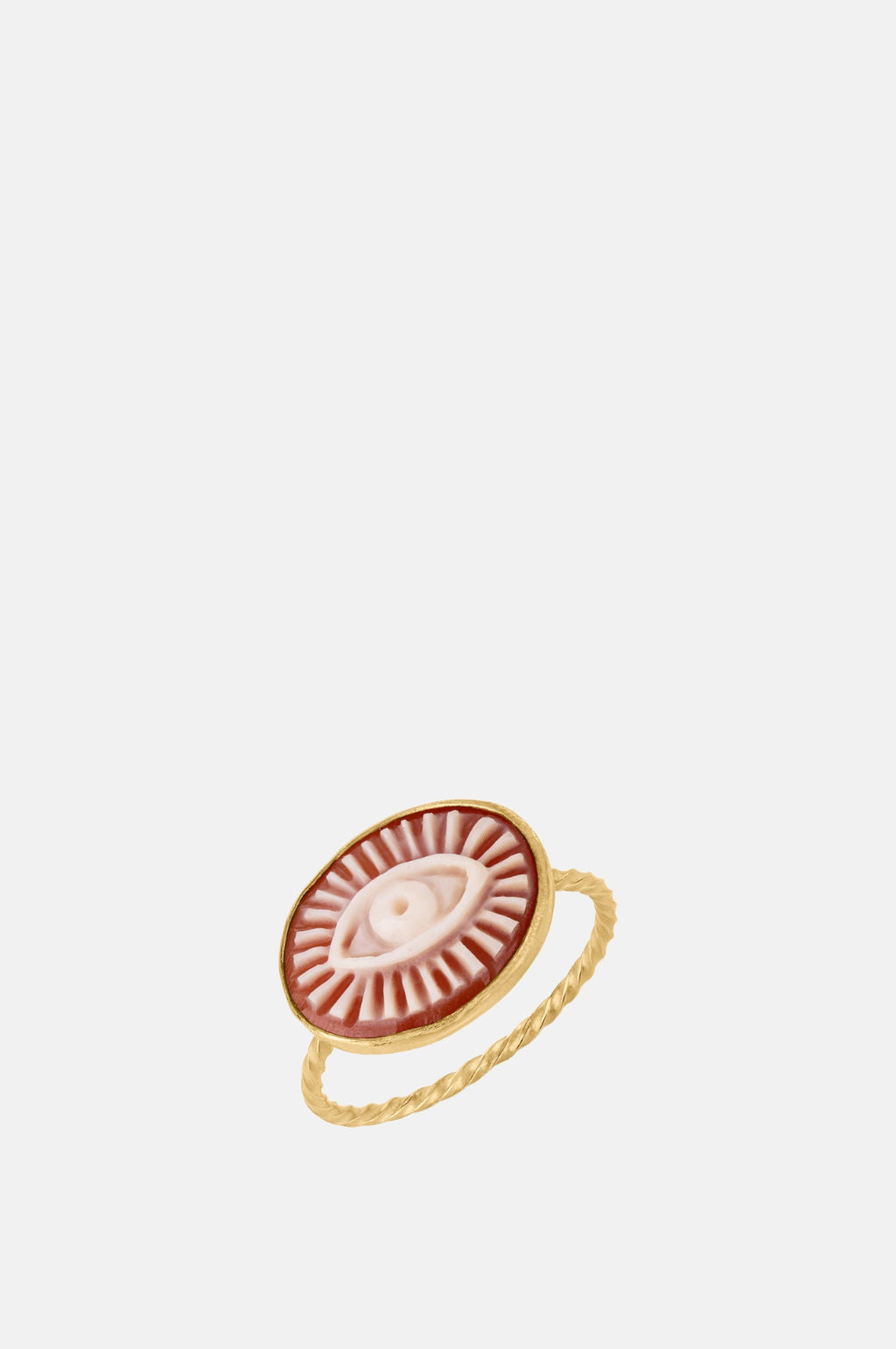 Grainne Morton Cameo Large Carnelian Red Eye Ring.