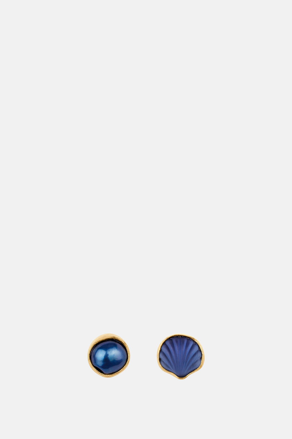 Grainne Morton Mismatched Blue Shell Stud Earrings.