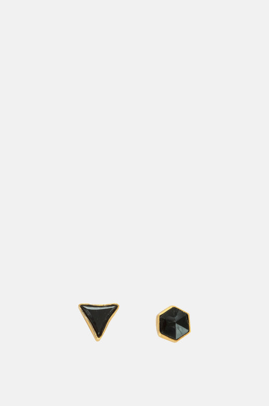 Mismatched Stud Black Earrings