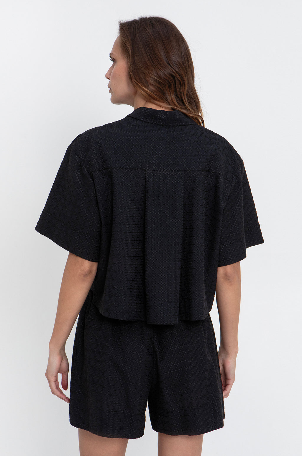 Cross Cropped Shirt Black/Black