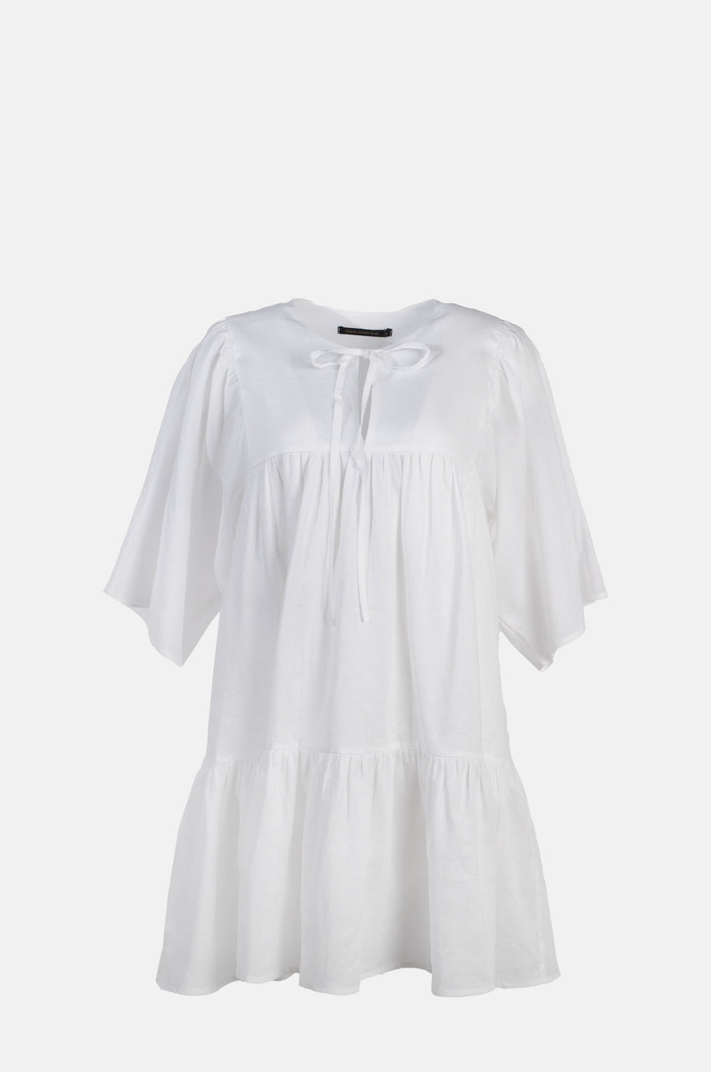 Greek Archaic Kori LS Mini Dress Ties White.