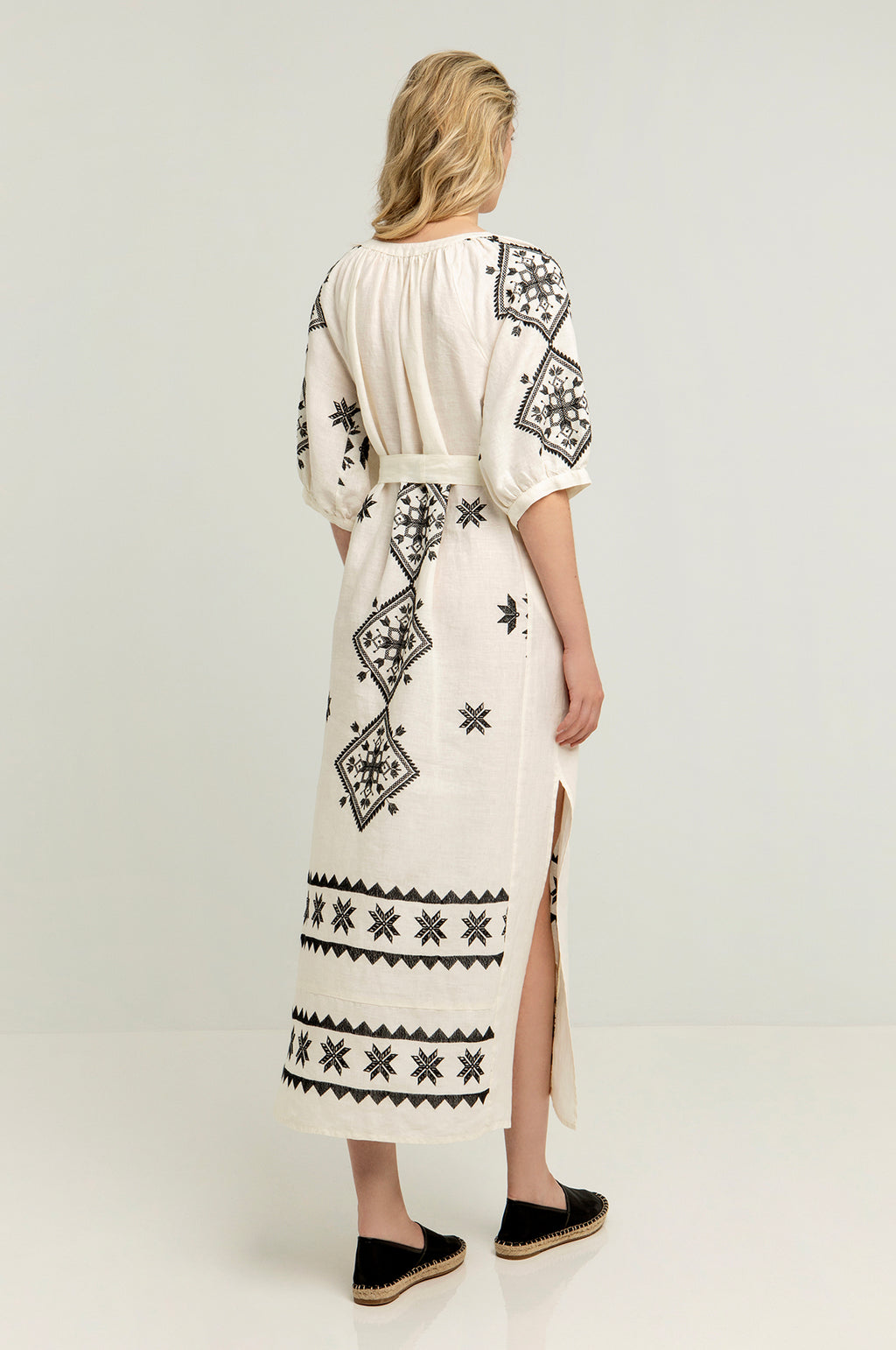 Lefkada S/S Long Dress Natural/Black