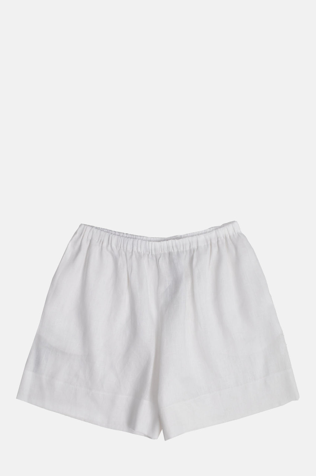 Greek Archaic Kori Linen Shorts White.