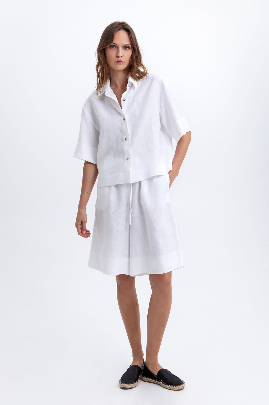 S/S Linen Shirt White