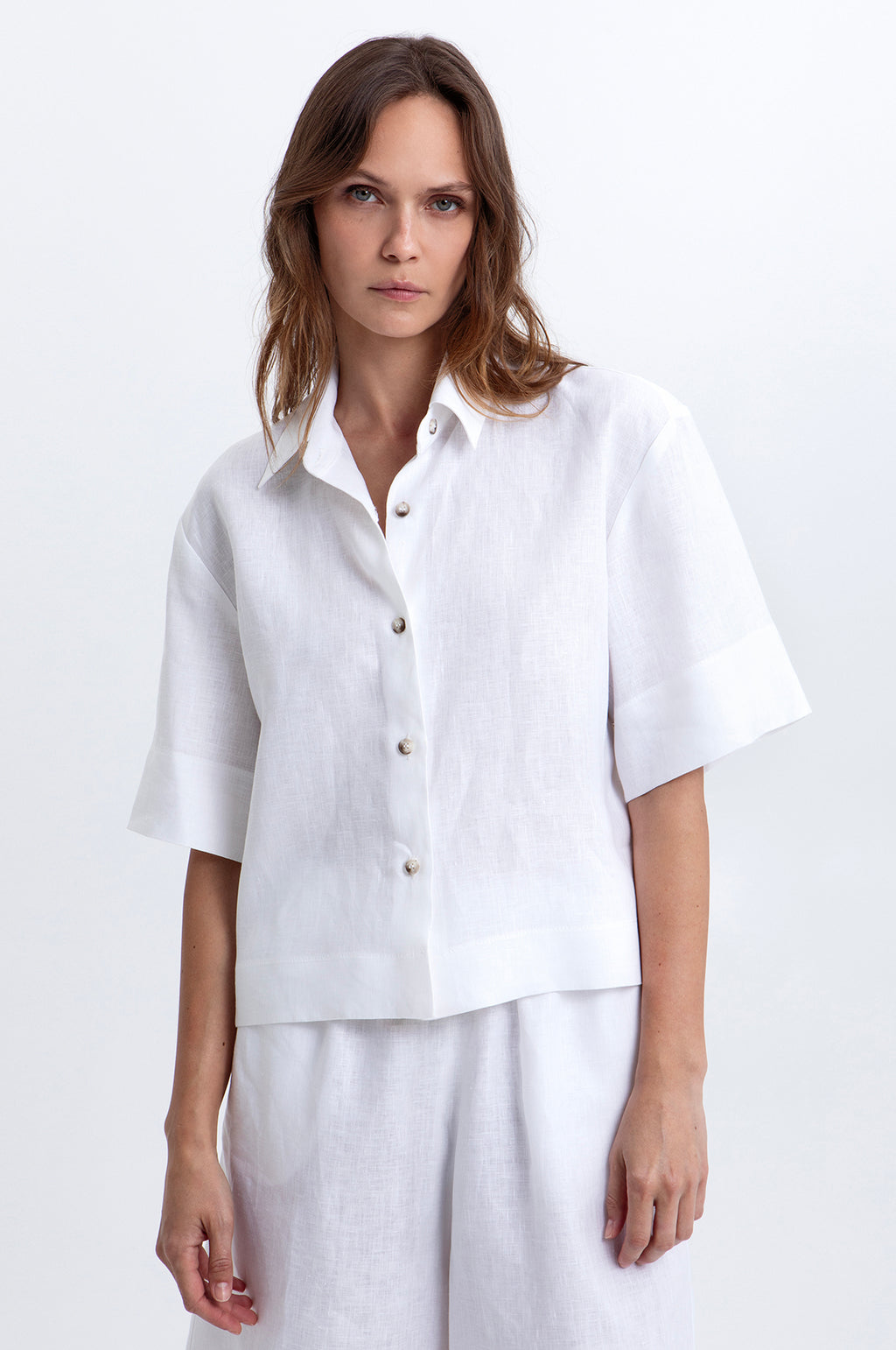 S/S Linen Shirt White
