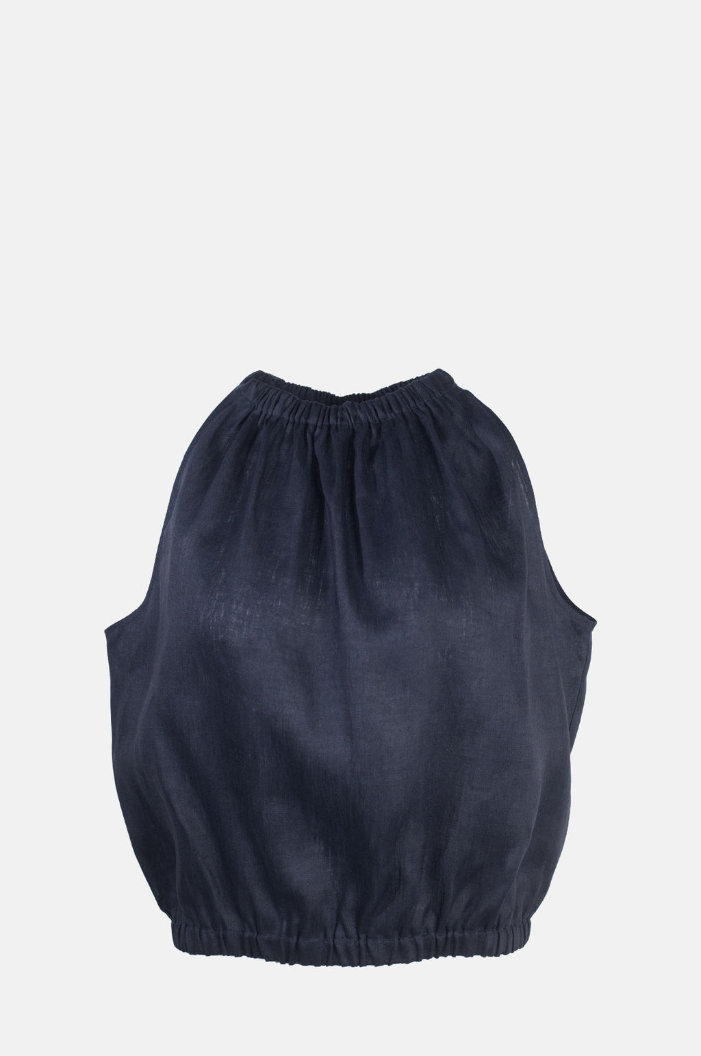 Greek Archaic Kori Sleeveless Linen Top Navy.