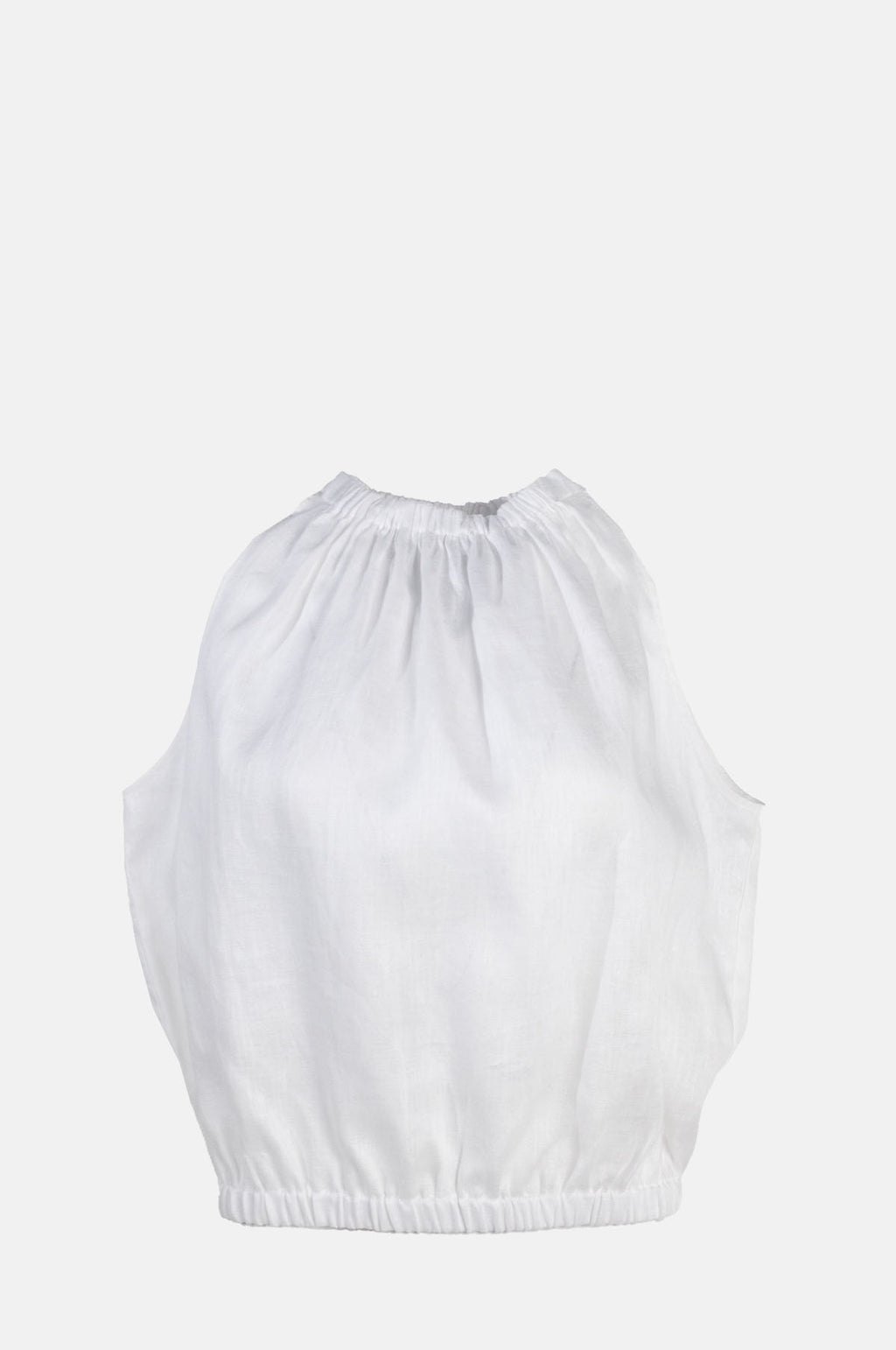 Greek Archaic Kori Sleeveless Linen Top White.