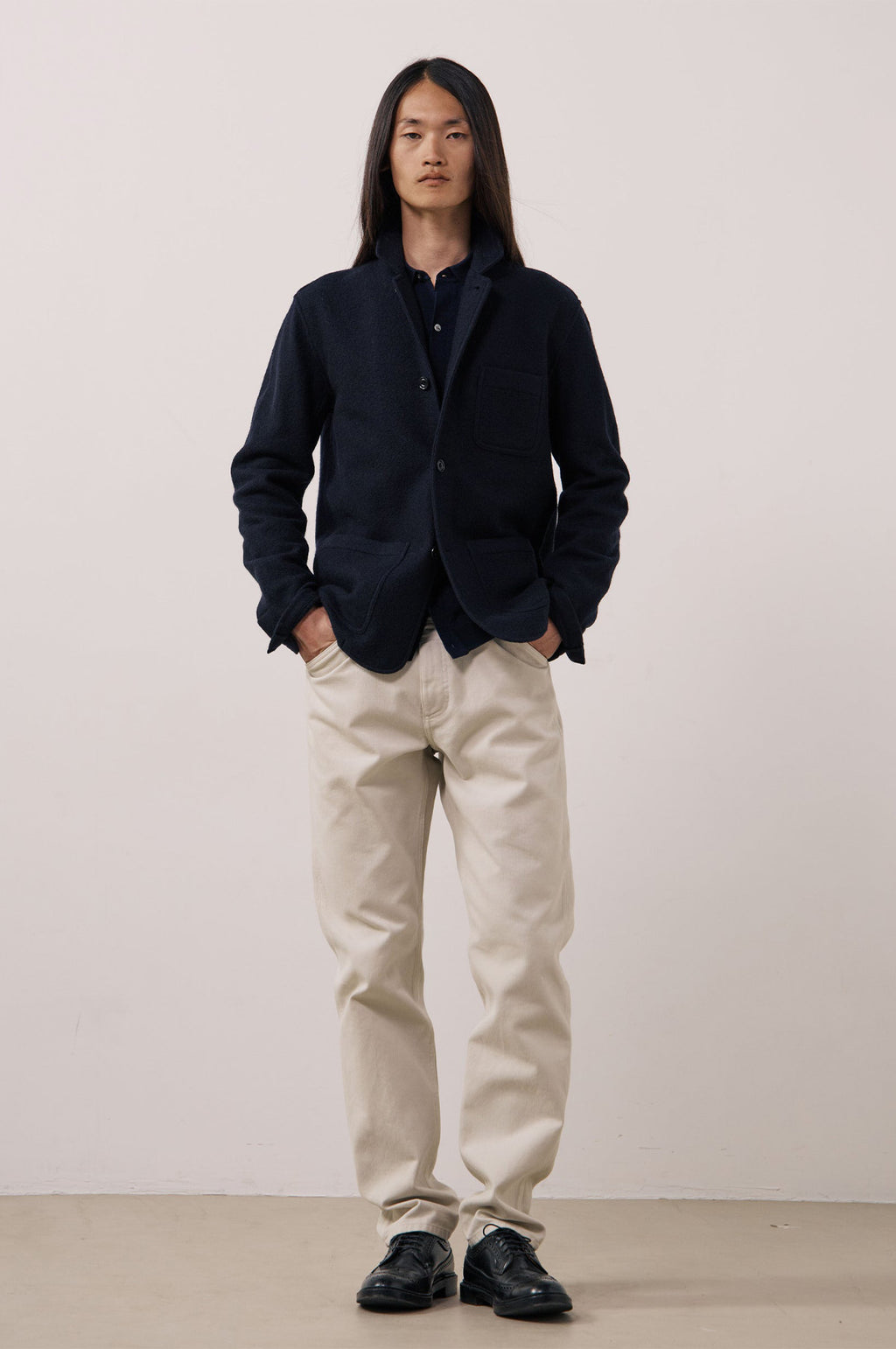 Hartford BW Light Knitted Jacket Navy.
