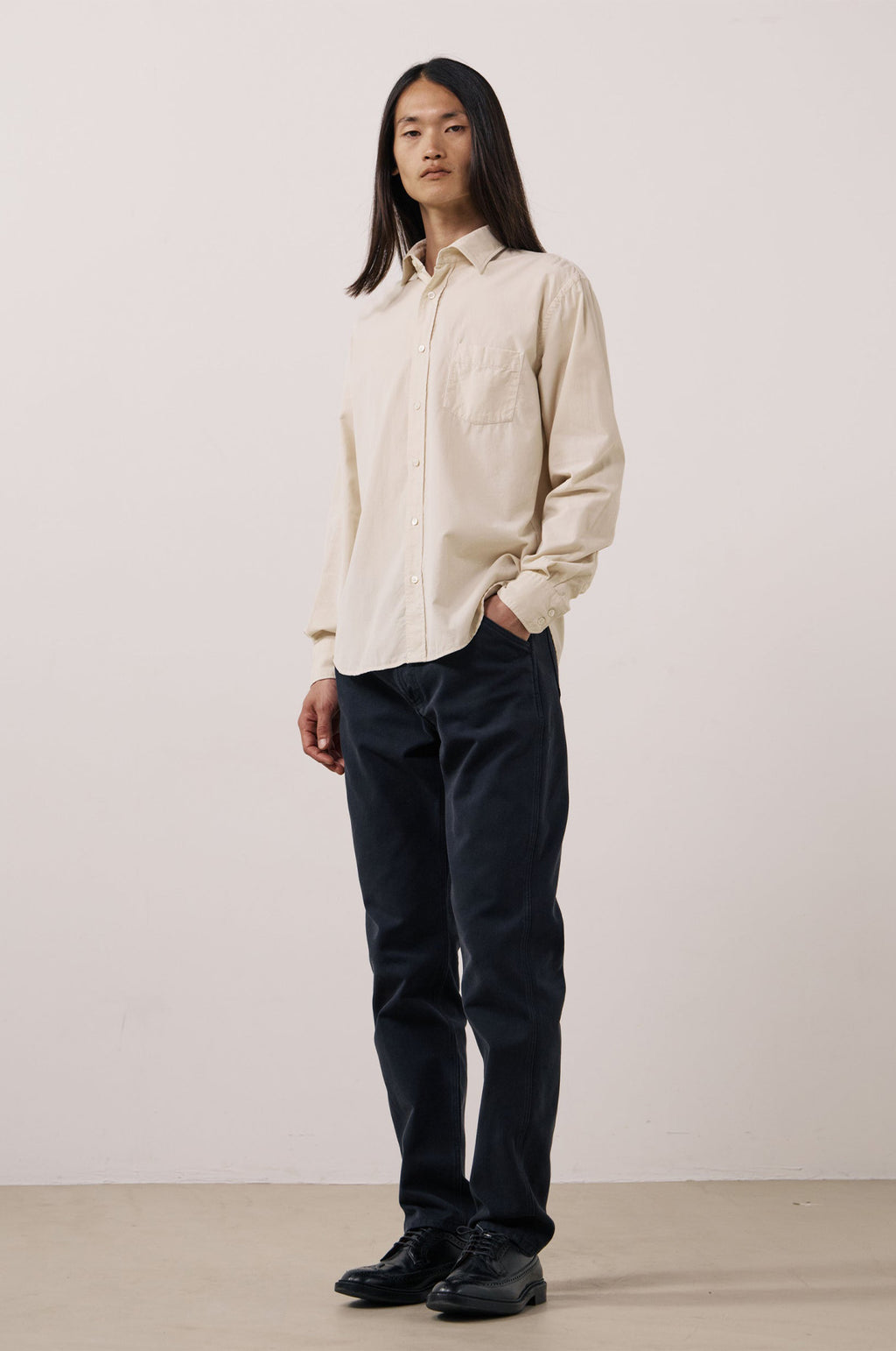 Hartford Paul Pat Shirt Eggshell.