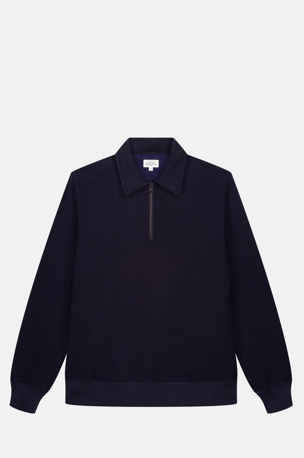 Hartford Polo Zipper Sweatshirt Dark Navy.