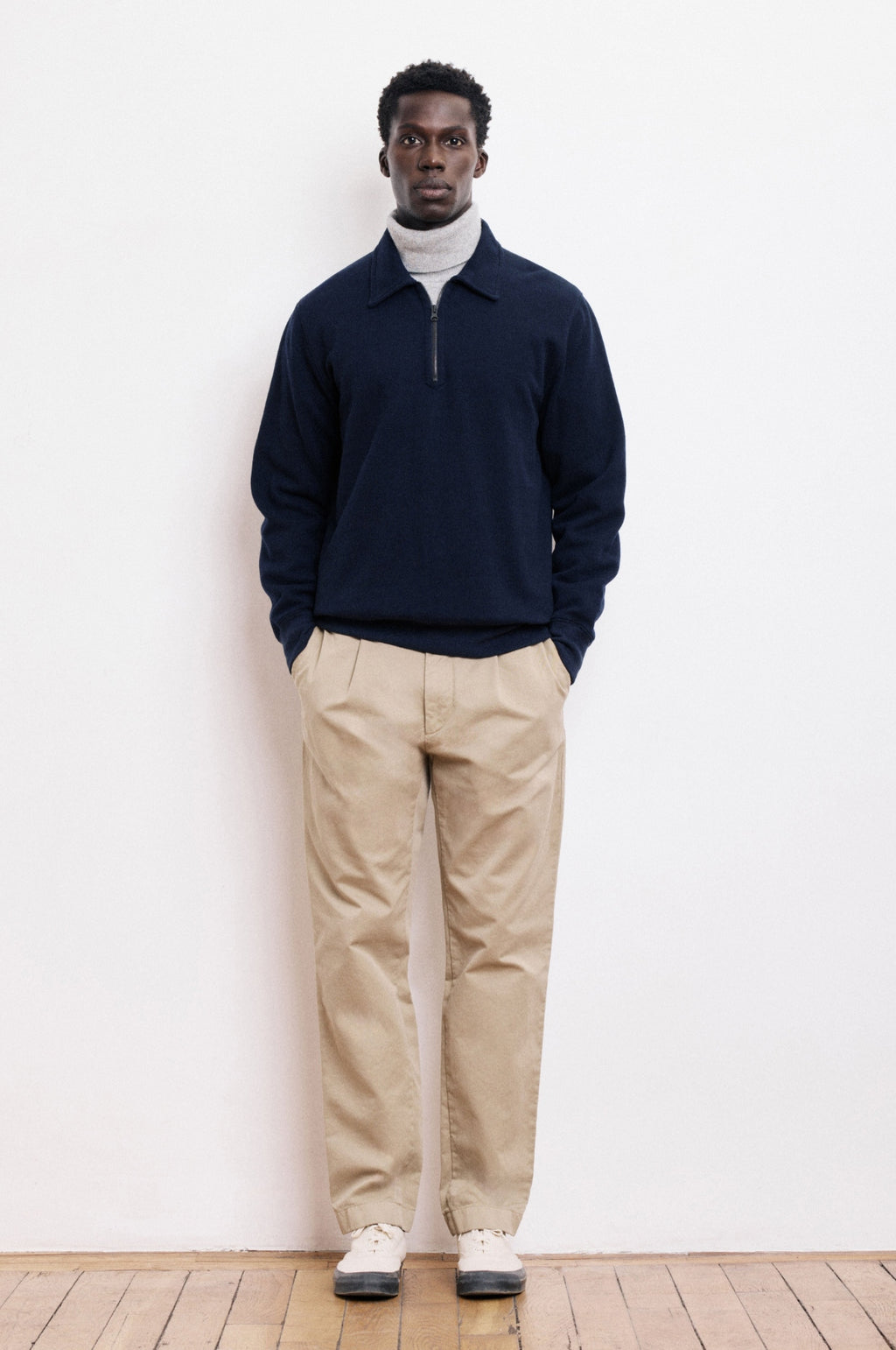 Polo Zipper Sweatshirt Dark Navy