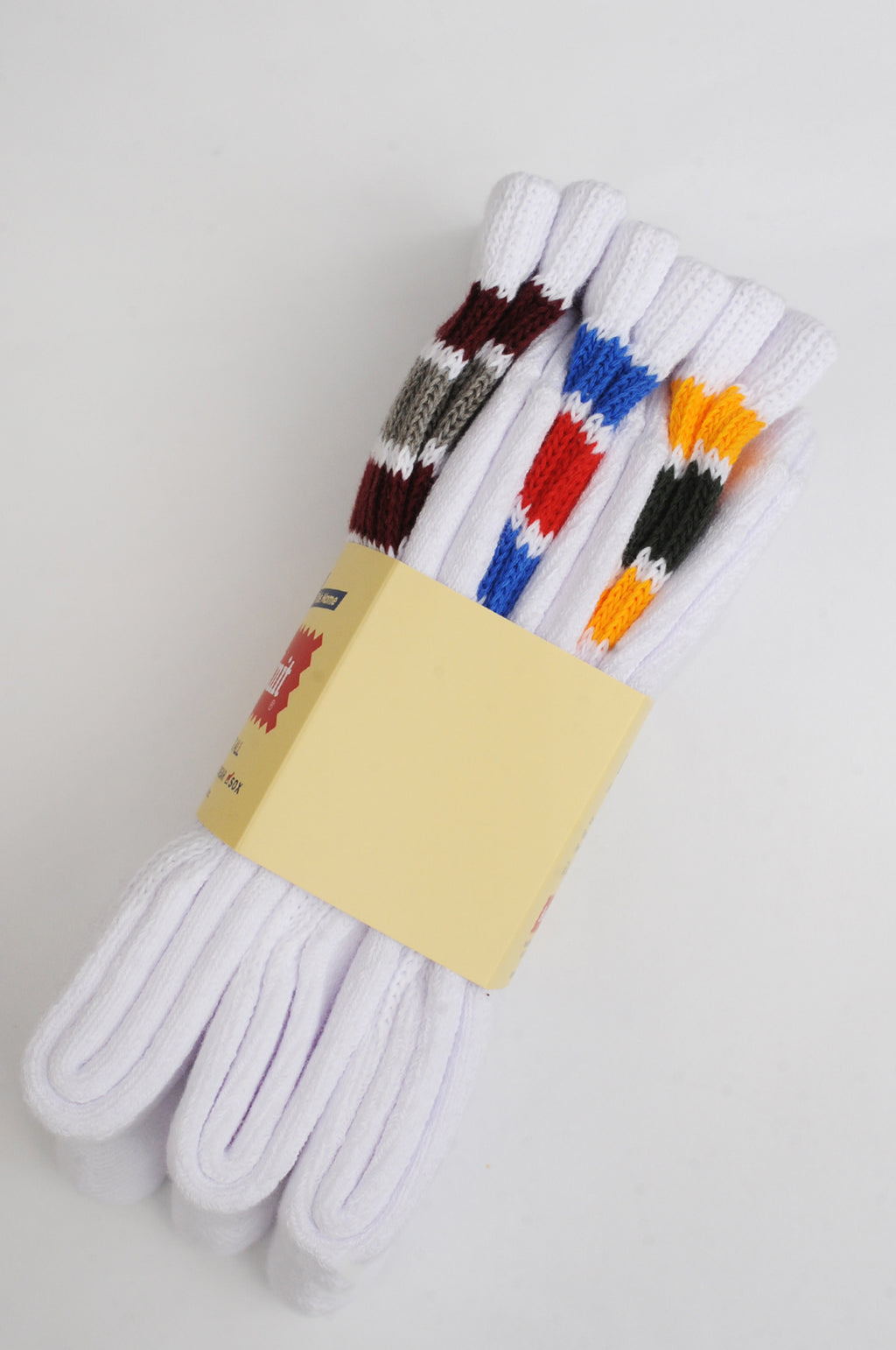 3-Pack White Multi Bright Stripe Socks