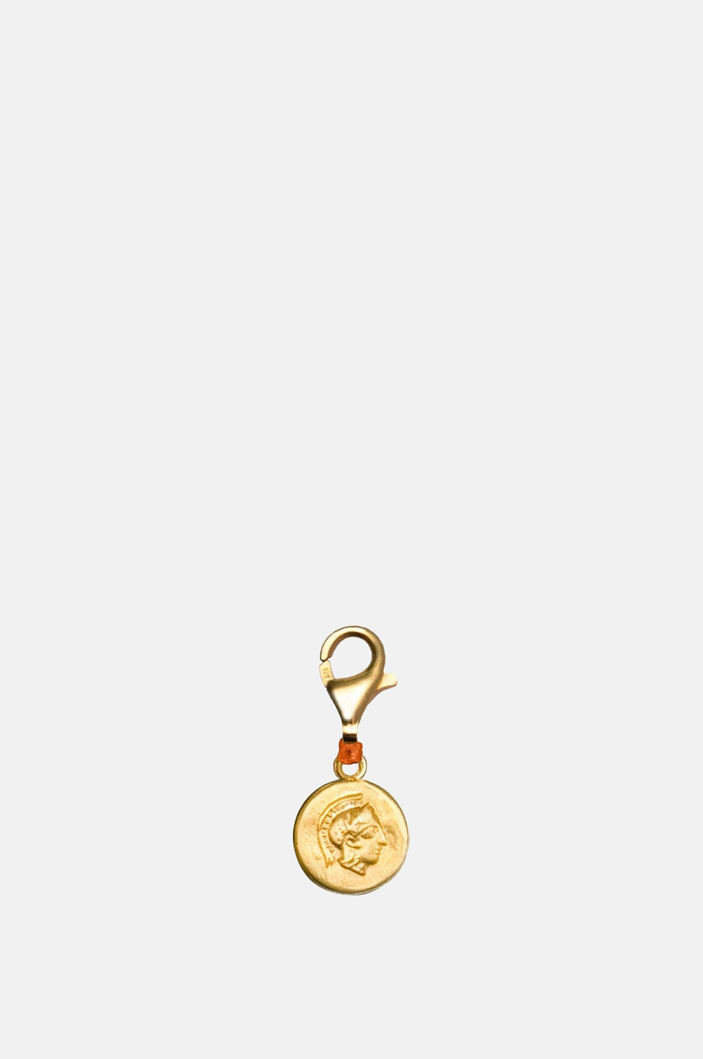 Hermina Athens Athena Coral Thread Clip On Gold Charm.