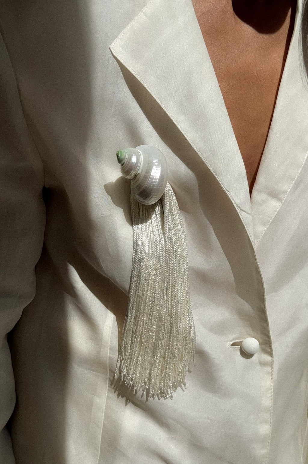 Ursula Tassel Ivory Brooch