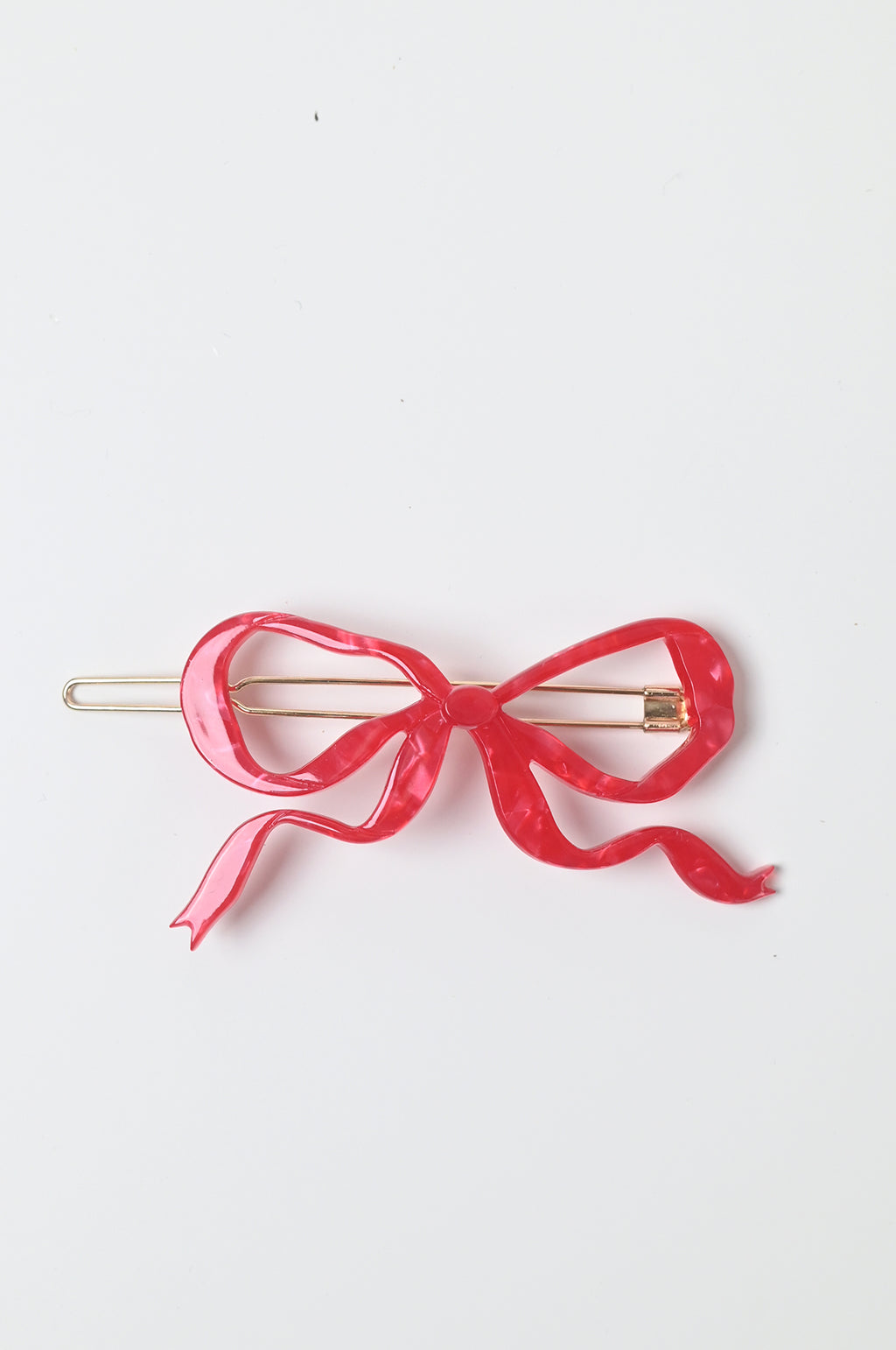 Ribbon Bow Clip Red