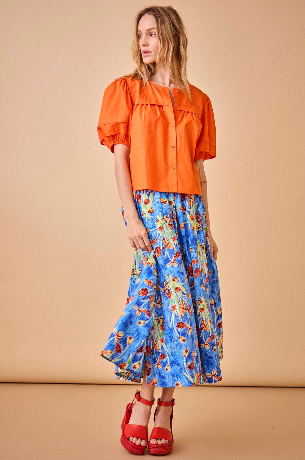 Leanna Blouse Vermillion