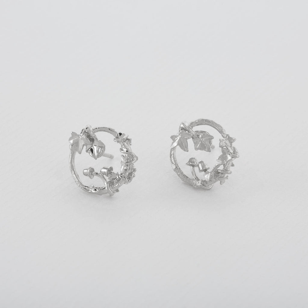 A.M. Woodland Loop Stud Earrings Silver