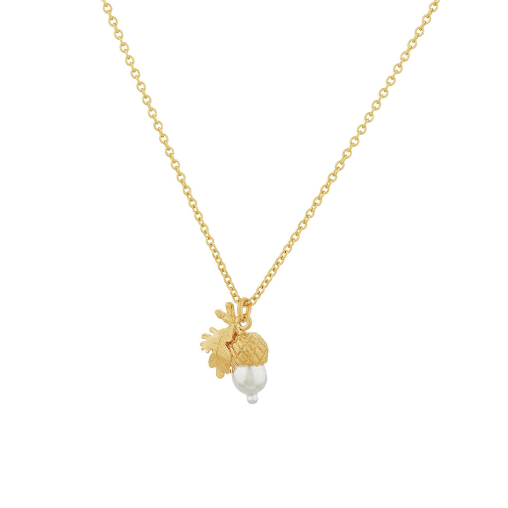 A.M. Acorn Necklace, Gold-plated with Silver detail
