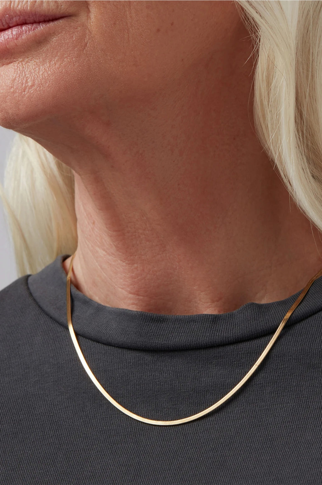 Zeina Slim Gold Chain Necklace