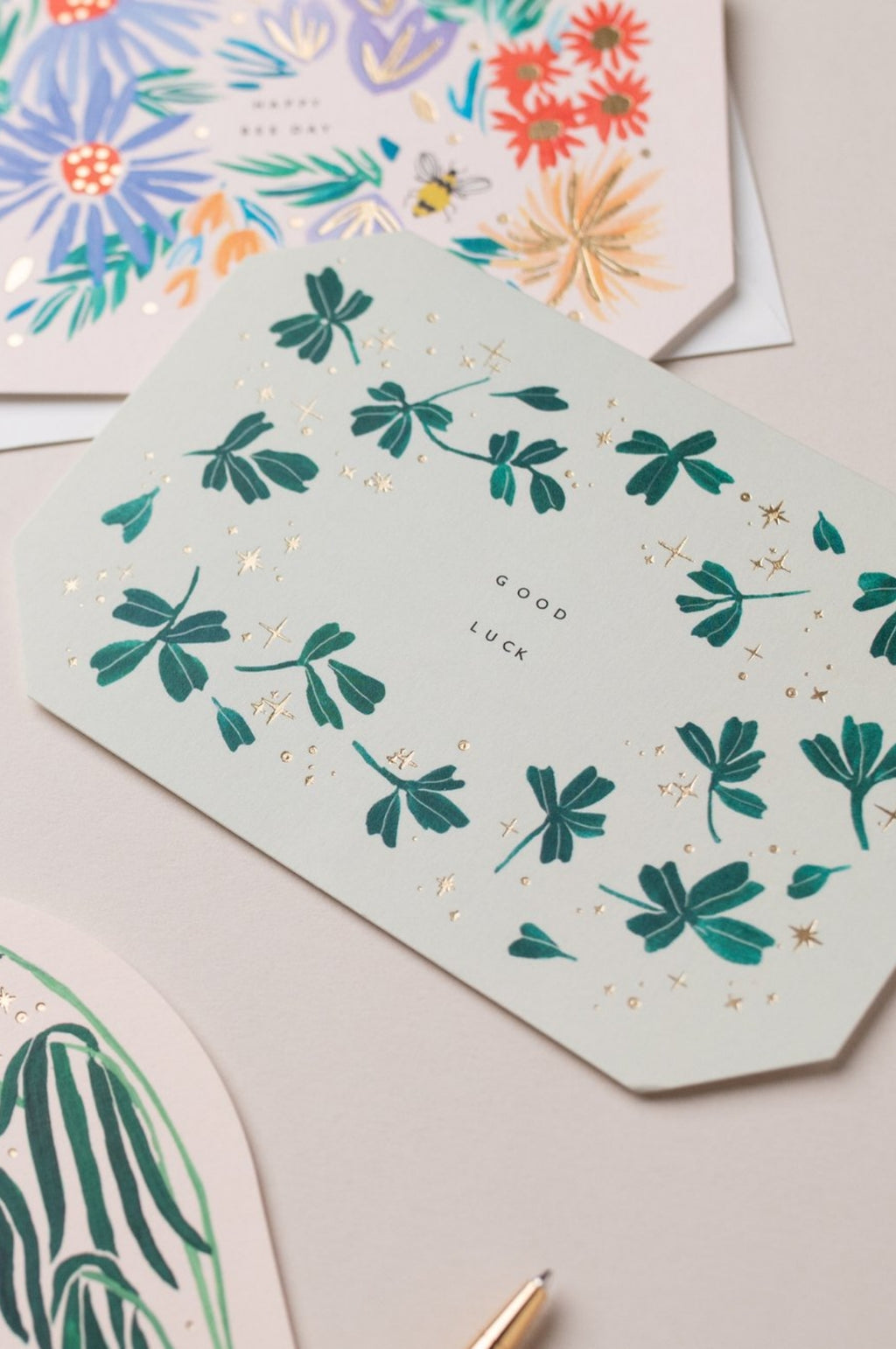 Good Luck Die Cut Foiled Card