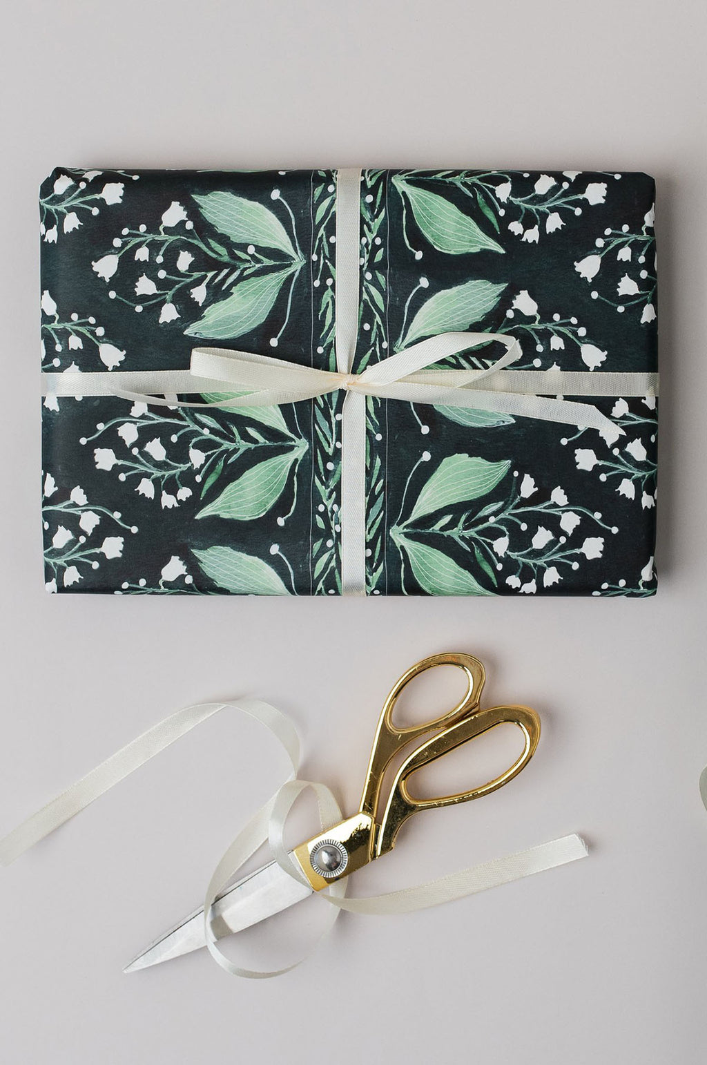 Lily of the Valley Botanical Wrapping Paper Set of 3 Sheets