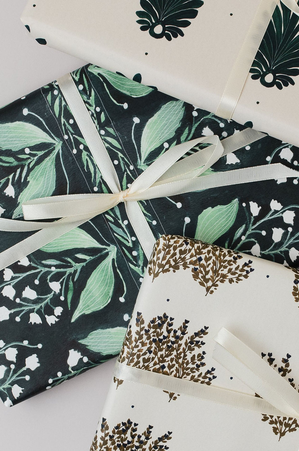 Lily of the Valley Botanical Wrapping Paper Set of 3 Sheets