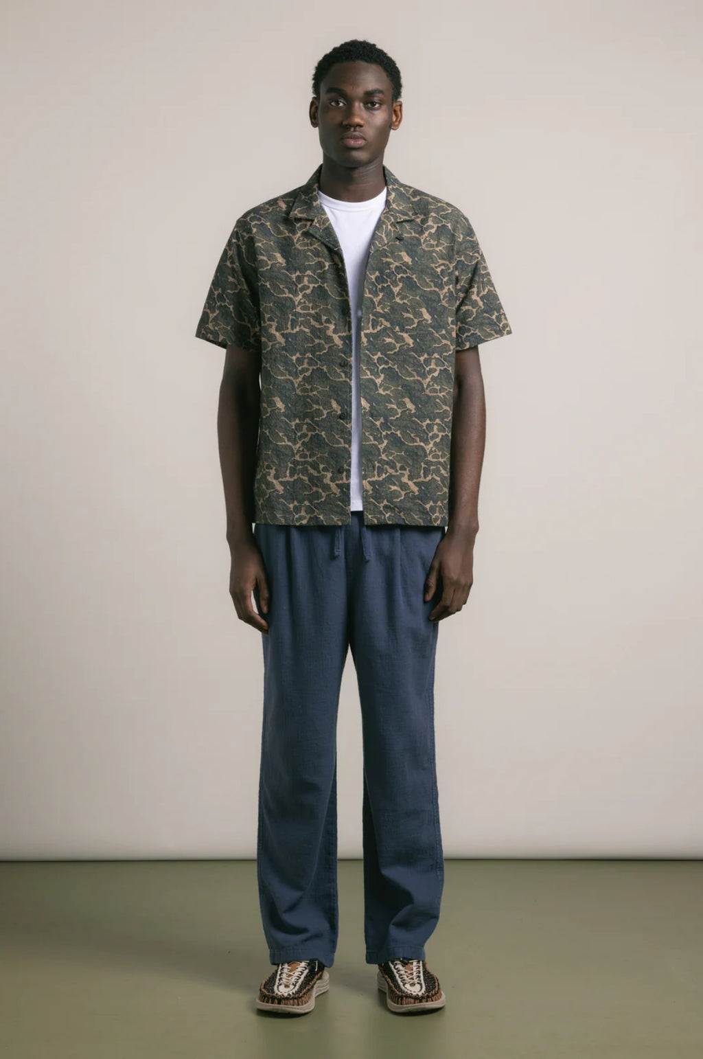 Crammond Shirt Olive Landscape Print