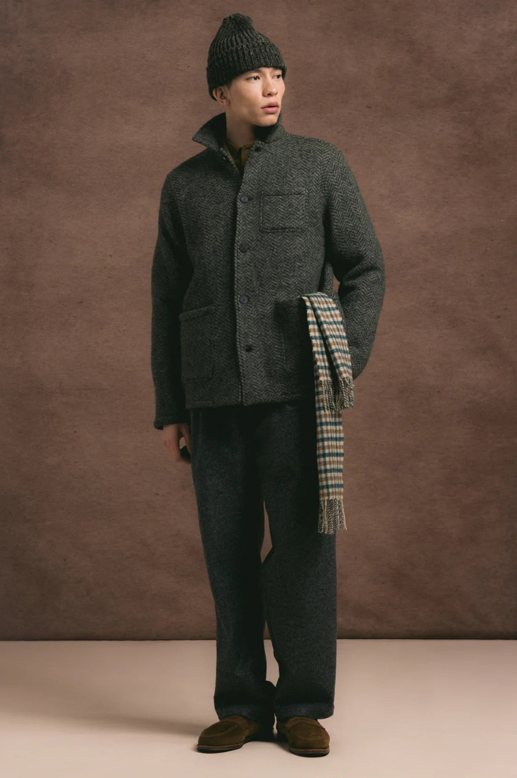 Ormiston Jacket Herringbone Wool Moss